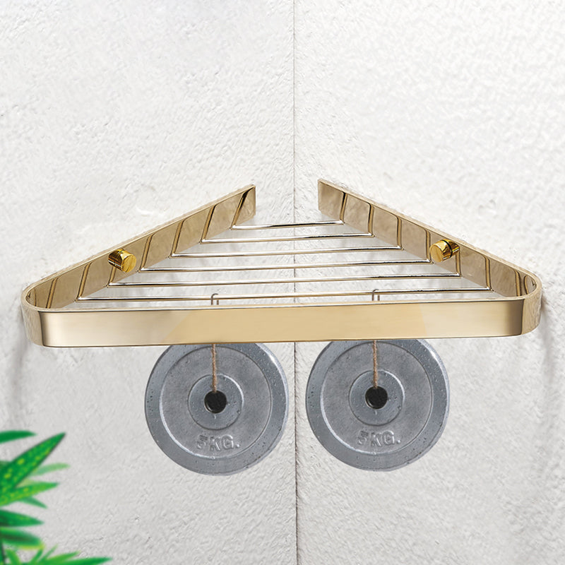 BowLift | 2-piece modern bathroom accessory set, polished chrome/gold, bathroom shelf