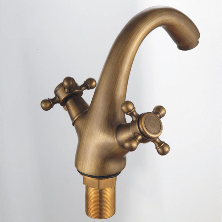 BowLift | Industrial Wide-Spread Bathroom Faucet with Dual Cross Handles – Brass Construction