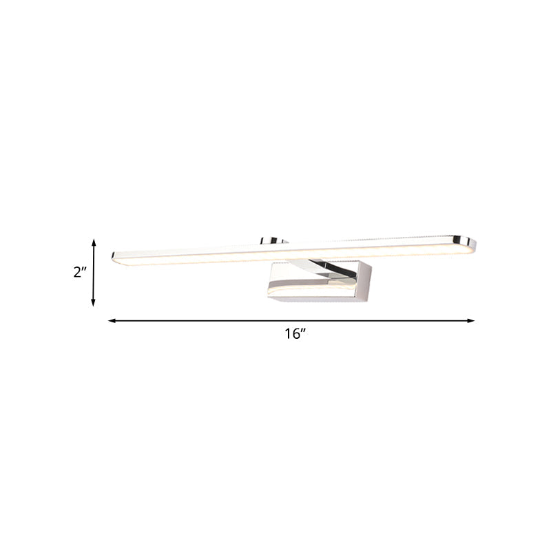 BowLift | Extended Acrylic Vanity Lighting Simple Style 16"/17"/23" L LED White Finish Wall Light Wall Lamp for Bathroom in Warm/White Light