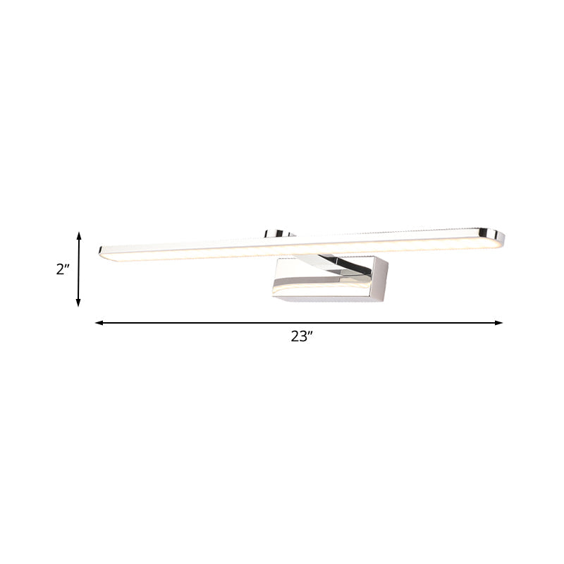 BowLift | Extended Acrylic Vanity Lighting Simple Style 16"/17"/23" L LED White Finish Wall Light Wall Lamp for Bathroom in Warm/White Light