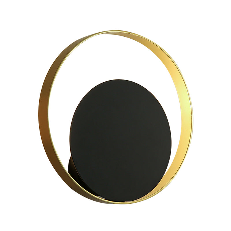 BowLift | Metallic Round Wall Light Modernist 1-Head LED Wall Lamp in Black and Gold for the Corner