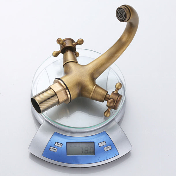 BowLift | Button Handle Widespread Bathroom Faucet Industrial Sink Faucet