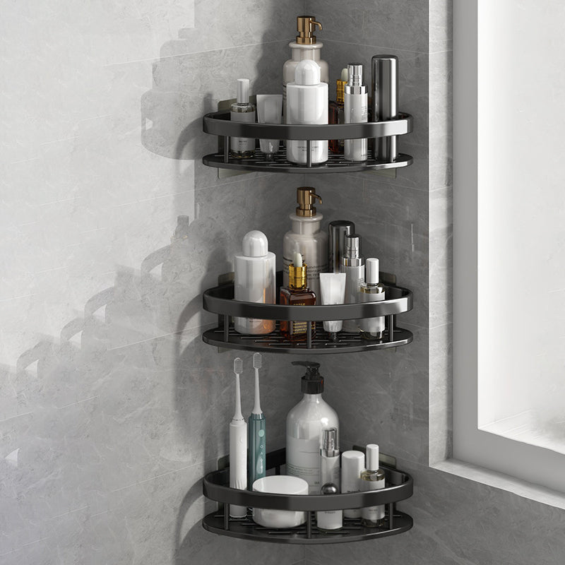 BowLift | Silver/Black Bathroom Accessories Set Modern 1/2/3 - Piece Bathroom Shelf