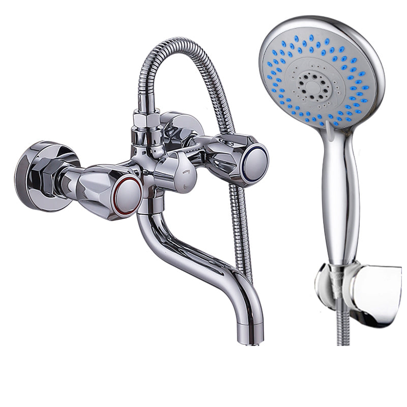 BowLift | Chrome Bathroom Faucet Trim Wall-mounted Swing Faucet with Hand Shower