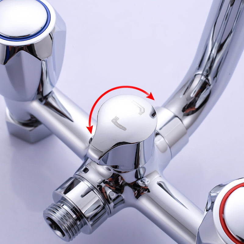 BowLift | Chrome Bathroom Faucet Trim Wall-mounted Swing Faucet with Hand Shower