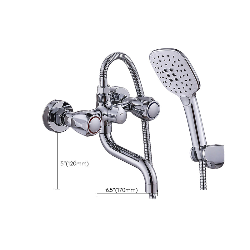 BowLift | Chrome Bathroom Faucet Trim Wall-mounted Swing Faucet with Hand Shower