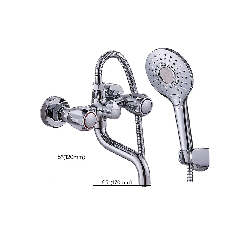 BowLift | Chrome Bathroom Faucet Trim Wall-mounted Swing Faucet with Hand Shower