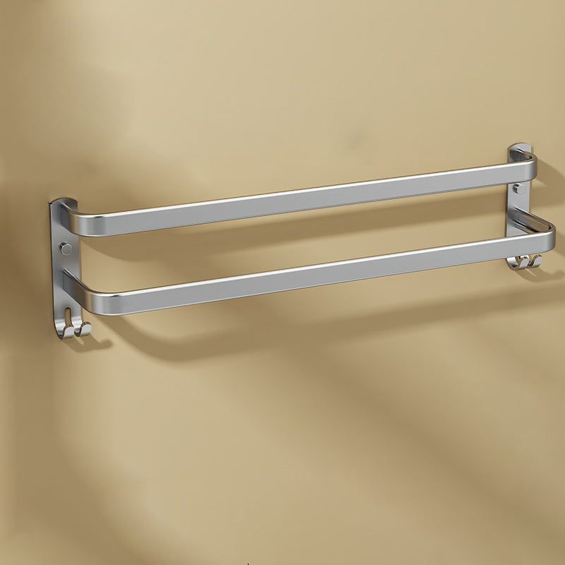 BowLift | Minimalism Gray Bathroom Accessories Set Contemporary Style Aluminum Towel Rack
