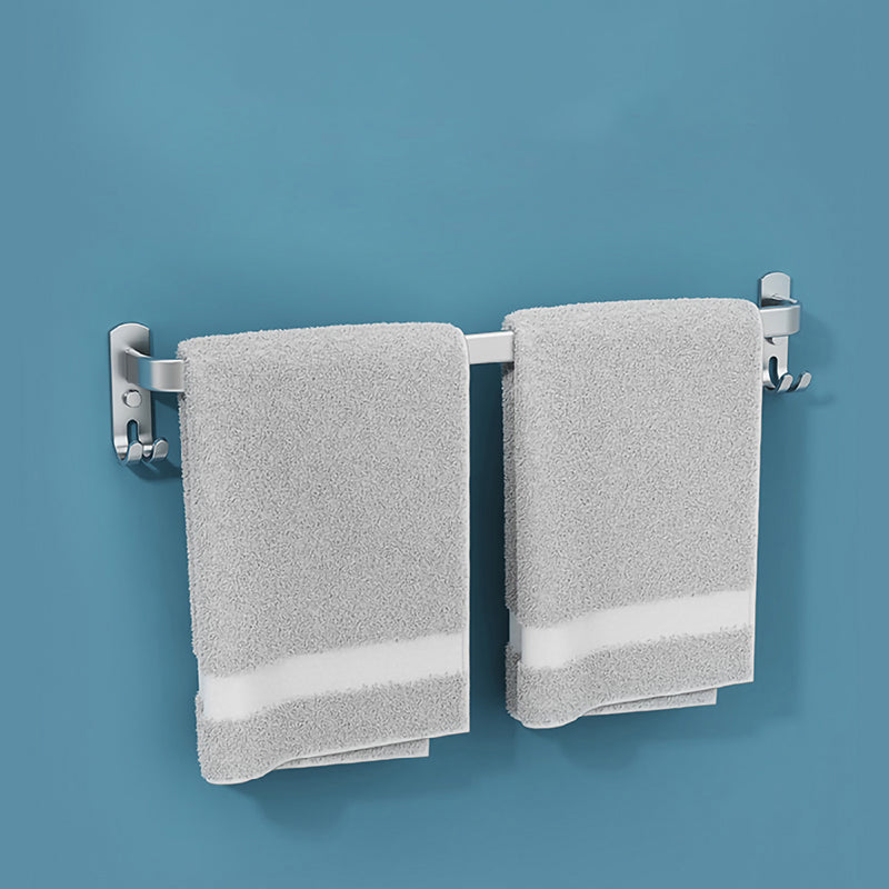 BowLift | Minimalism Gray Bathroom Accessories Set Contemporary Style Aluminum Towel Rack