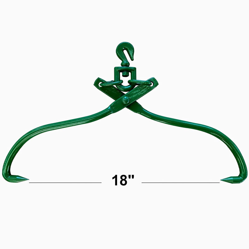 BowLift | 18 Inch Log Lifting Tongs 2 Claw Timber Claw Hook Log Skidding Tongs 18" Jaw Opening