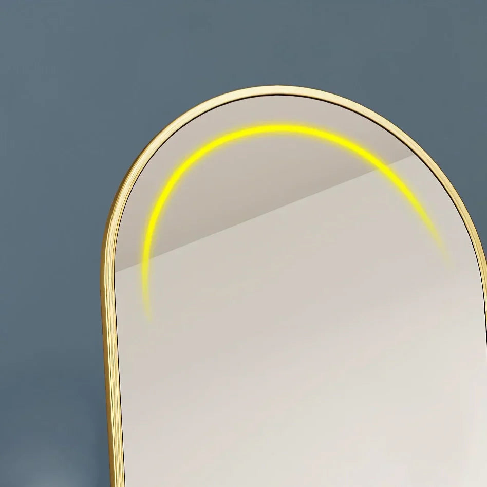 BowLift | 18" x 58" Arched Full Length Mirror with Stand – Elegant Gold Design