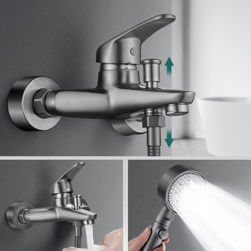 BowLift | Low Arch Bathtub Faucet Hose Wall-Mounted Single Lever Tub Filler with Hand Shower