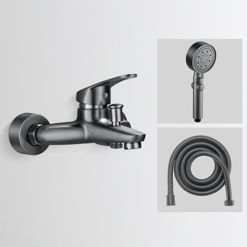 BowLift | Low Arch Bathtub Faucet Hose Wall-Mounted Single Lever Tub Filler with Hand Shower