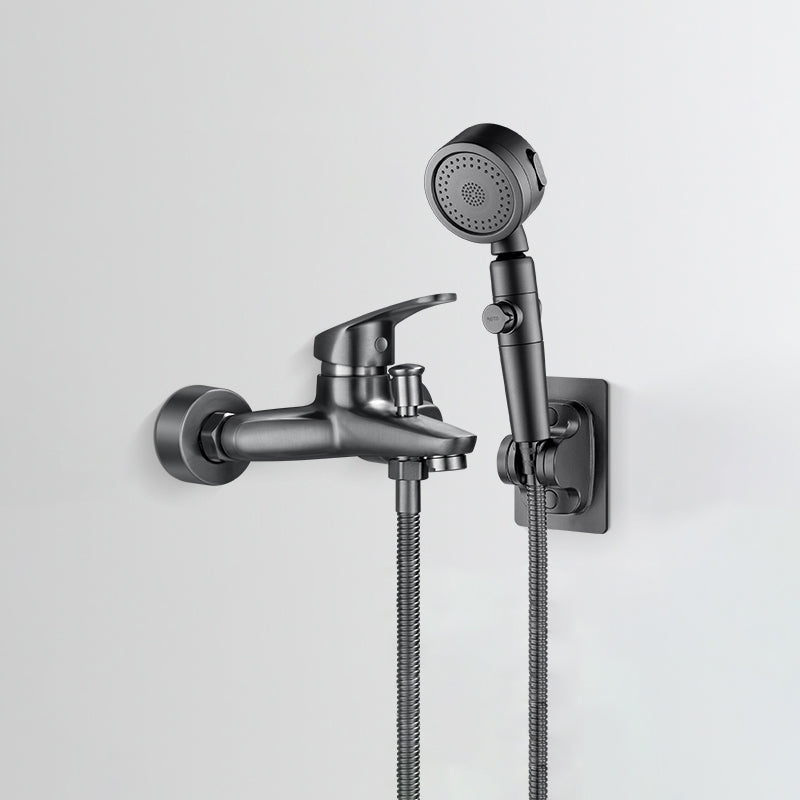 BowLift | Low Arch Bathtub Faucet Hose Wall-Mounted Single Lever Tub Filler with Hand Shower