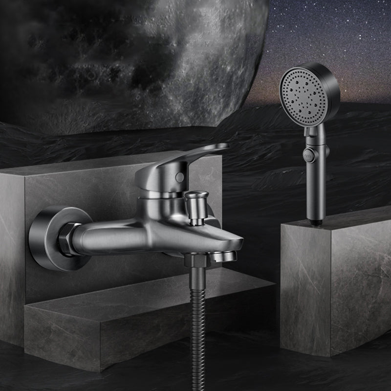 BowLift | Low Arch Bathtub Faucet Hose Wall-Mounted Single Lever Tub Filler with Hand Shower