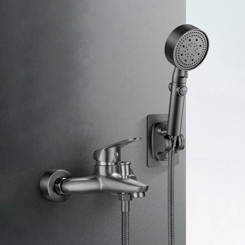 BowLift | Low Arch Bathtub Faucet Hose Wall-Mounted Single Lever Tub Filler with Hand Shower