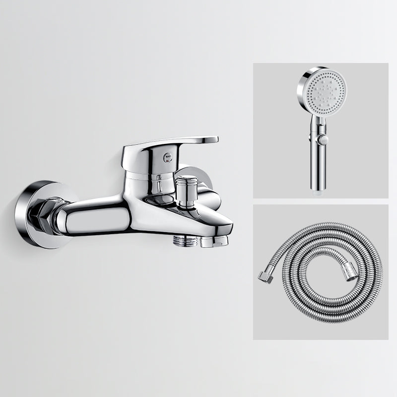 BowLift | Low Arch Bathtub Faucet Hose Wall-Mounted Single Lever Tub Filler with Hand Shower