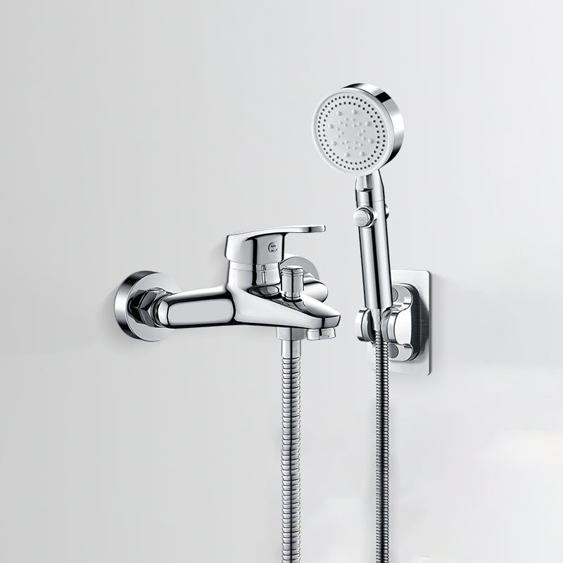 BowLift | Low Arch Bathtub Faucet Hose Wall-Mounted Single Lever Tub Filler with Hand Shower