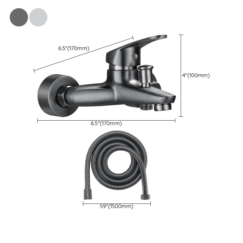 BowLift | Low Arch Bathtub Faucet Hose Wall-Mounted Single Lever Tub Filler with Hand Shower