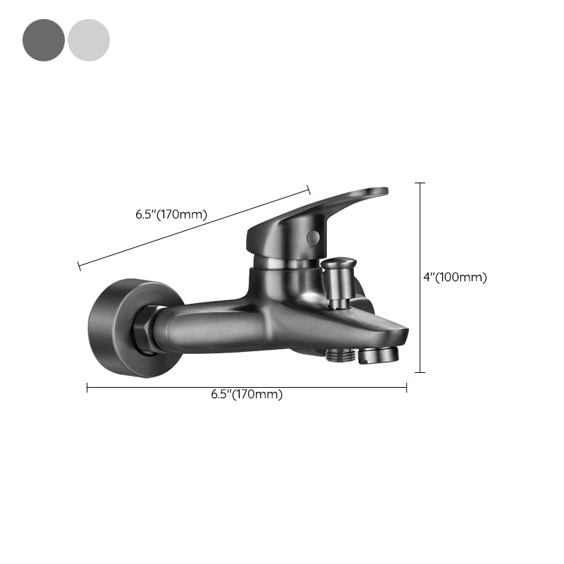 BowLift | Low Arch Bathtub Faucet Hose Wall-Mounted Single Lever Tub Filler with Hand Shower