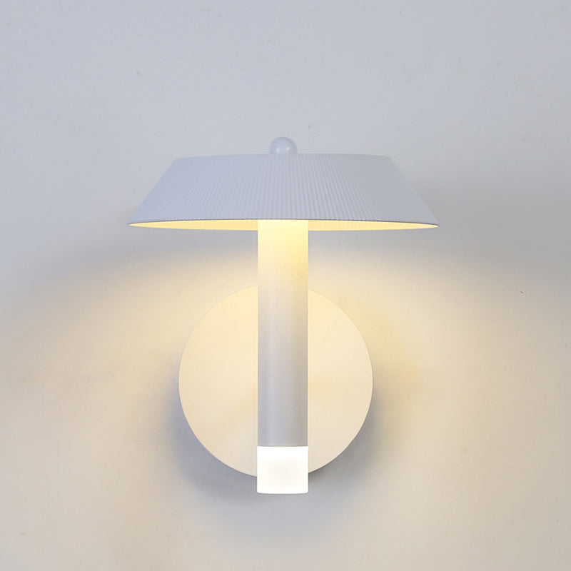 BowLift | Metallic Conical Wall Light Modernist White/Grey LED Wall Mount Lamp for the Bedroom