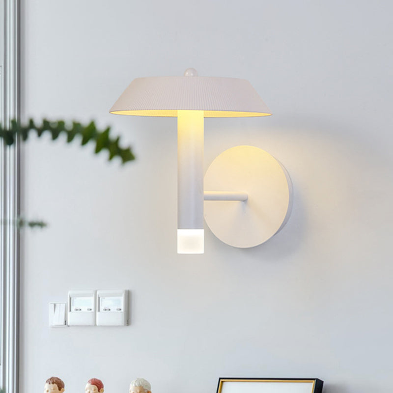 BowLift | Metallic Conical Wall Light Modernist White/Grey LED Wall Mount Lamp for the Bedroom