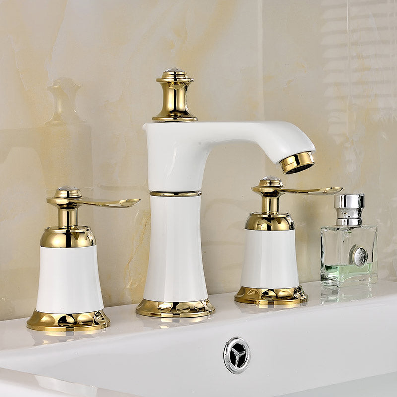BowLift | Glam Bathtub Faucet Trim Deck Mounted Lever Handle Swivel Spout Bathtub Faucet