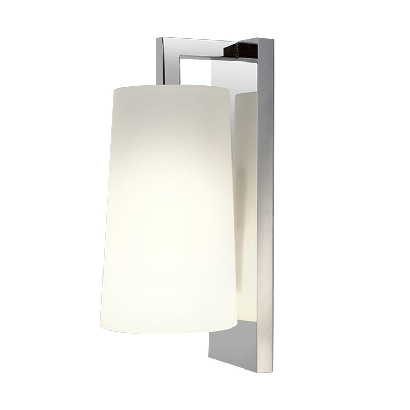 BowLift | Fabric Tapering Wall Lighting Simplicity 1 Head White Wall Lamp Ideas with Chrome Arm