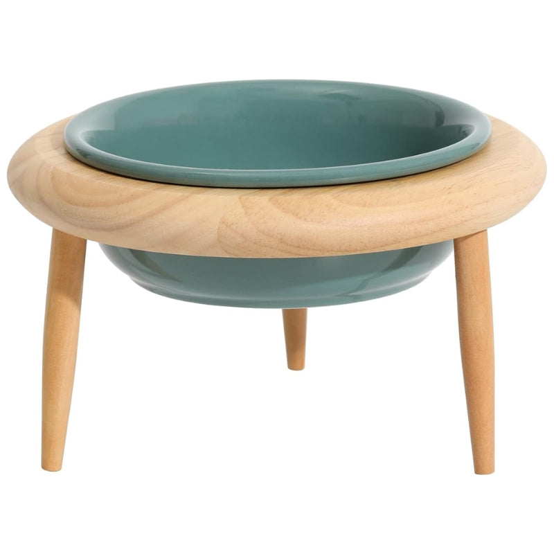 BowLift | Misha Ceramic Elevated Cat Bowl with Wooden Stand