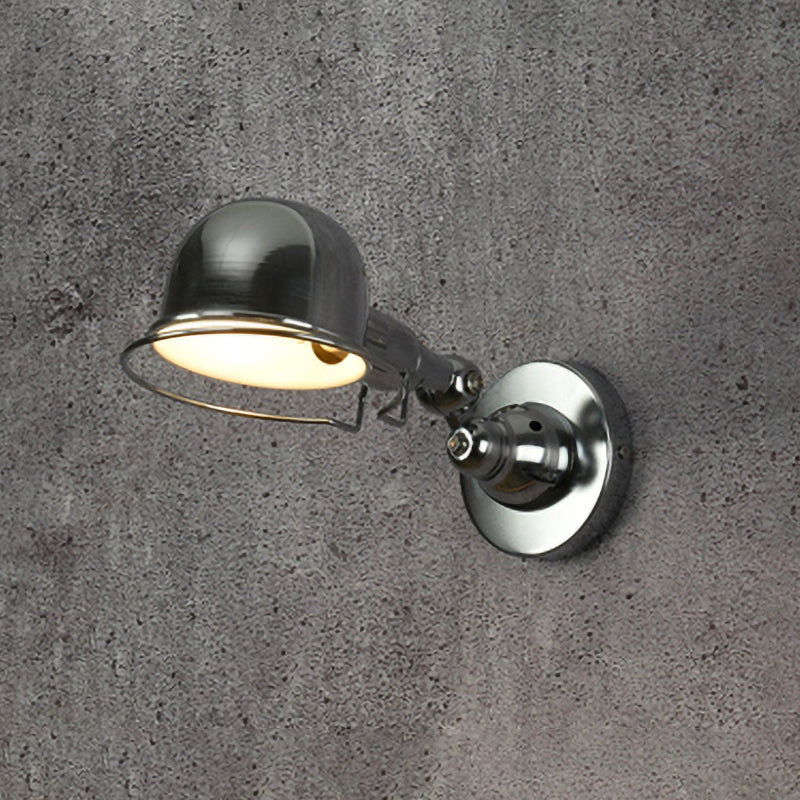 BowLift | Metallic Dome Shade Wall Lighting Vintage Style 1 Light Bedroom Rotatable Wall Lamp with Ring in White/Red