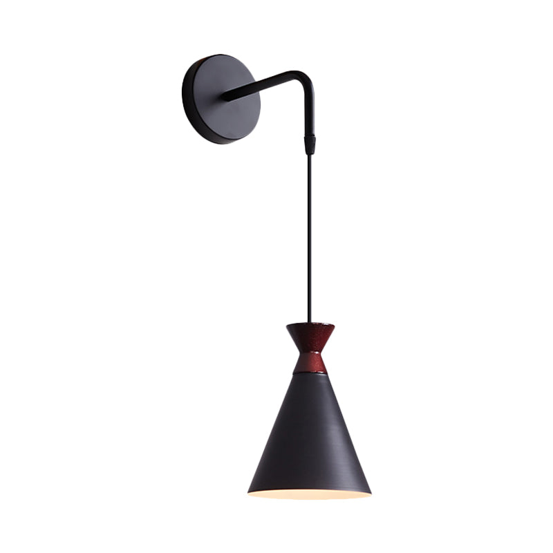 BowLift | Iron conical wall lamp wall light Minimalism 1 head Black/Grey/White wall-mounted lamp with hanging cable
