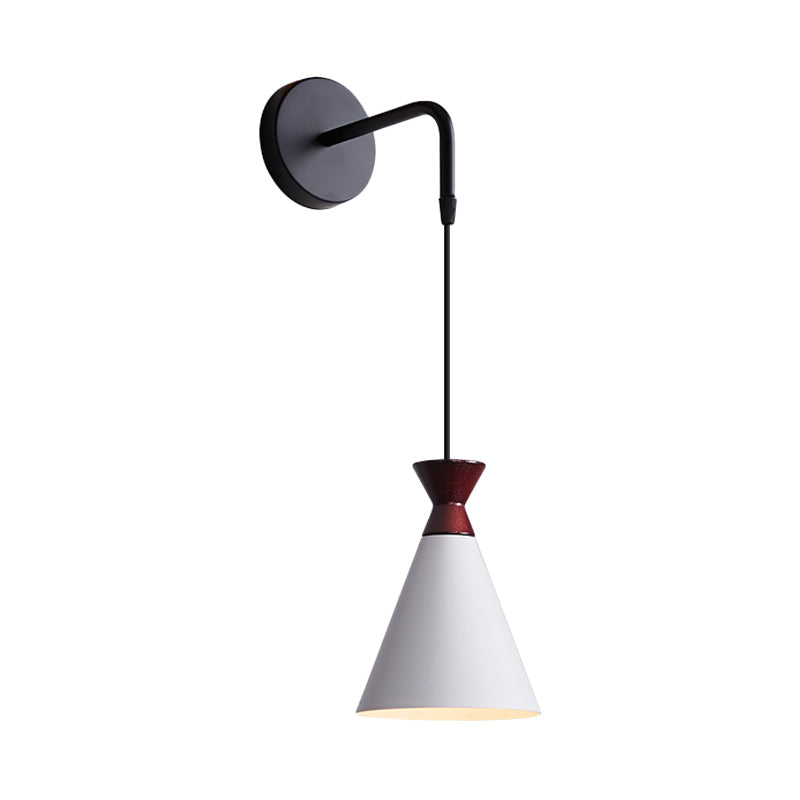 BowLift | Iron conical wall lamp wall light Minimalism 1 head Black/Grey/White wall-mounted lamp with hanging cable