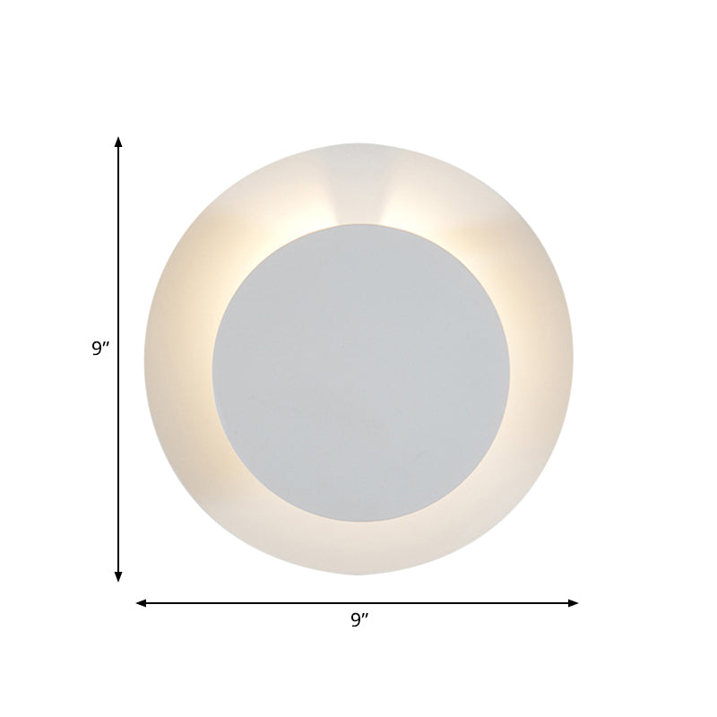 BowLift | Metallic Disc Wall Sconces Lamp Minimalist LED White Wall Mounted Light Fixture with Adjustable Design