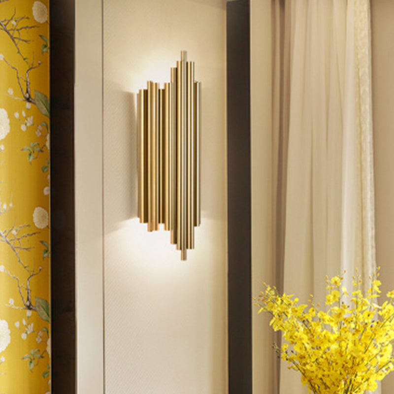 BowLift | Gold Finish Slim Tube Wall Light Post Modern 4 Bulbs Metal Wall Lamp Light