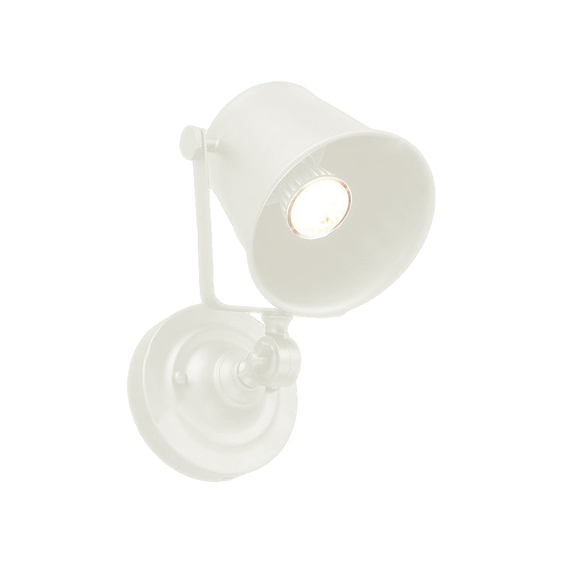 BowLift | Antique Style Bucket Wall Lamp Sconces 1 Light Iron Adjustable Wall Mounted Light in Black/Grey for Outdoor