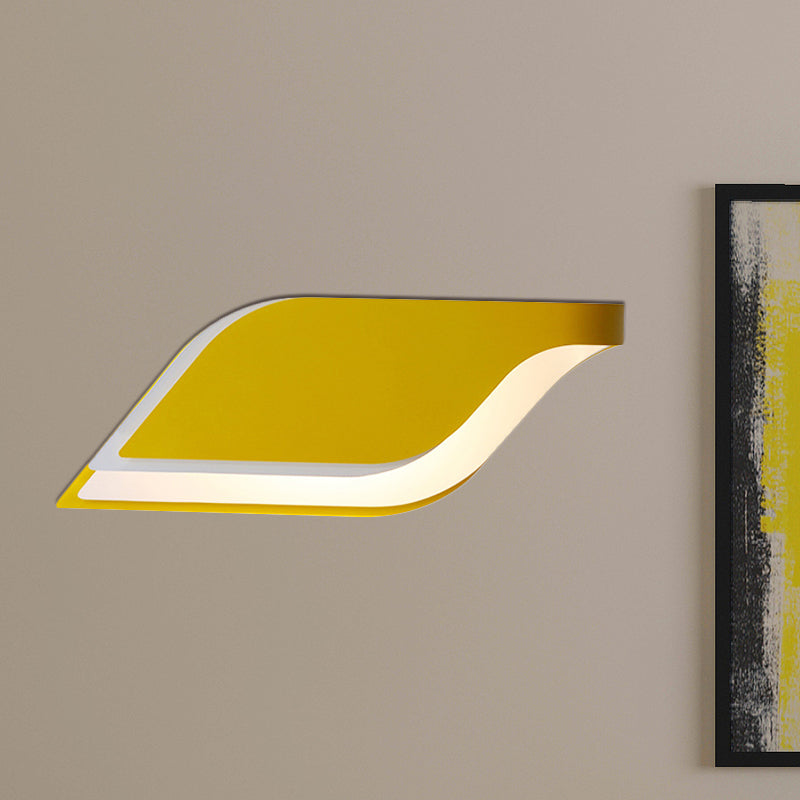 BowLift | Leaf Wall Lamp Nordic Metal 1 Light Wall Sconce in Yellow/Gray/Green