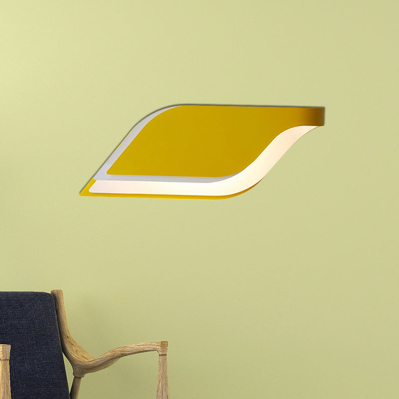 BowLift | Leaf Wall Lamp Nordic Metal 1 Light Wall Sconce in Yellow/Gray/Green