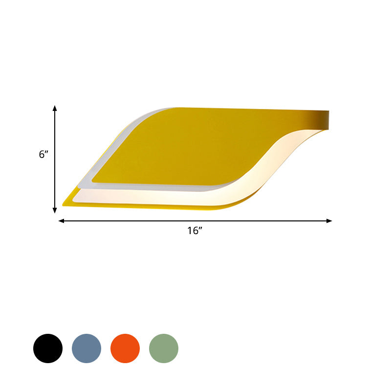BowLift | Leaf Wall Lamp Nordic Metal 1 Light Wall Sconce in Yellow/Gray/Green