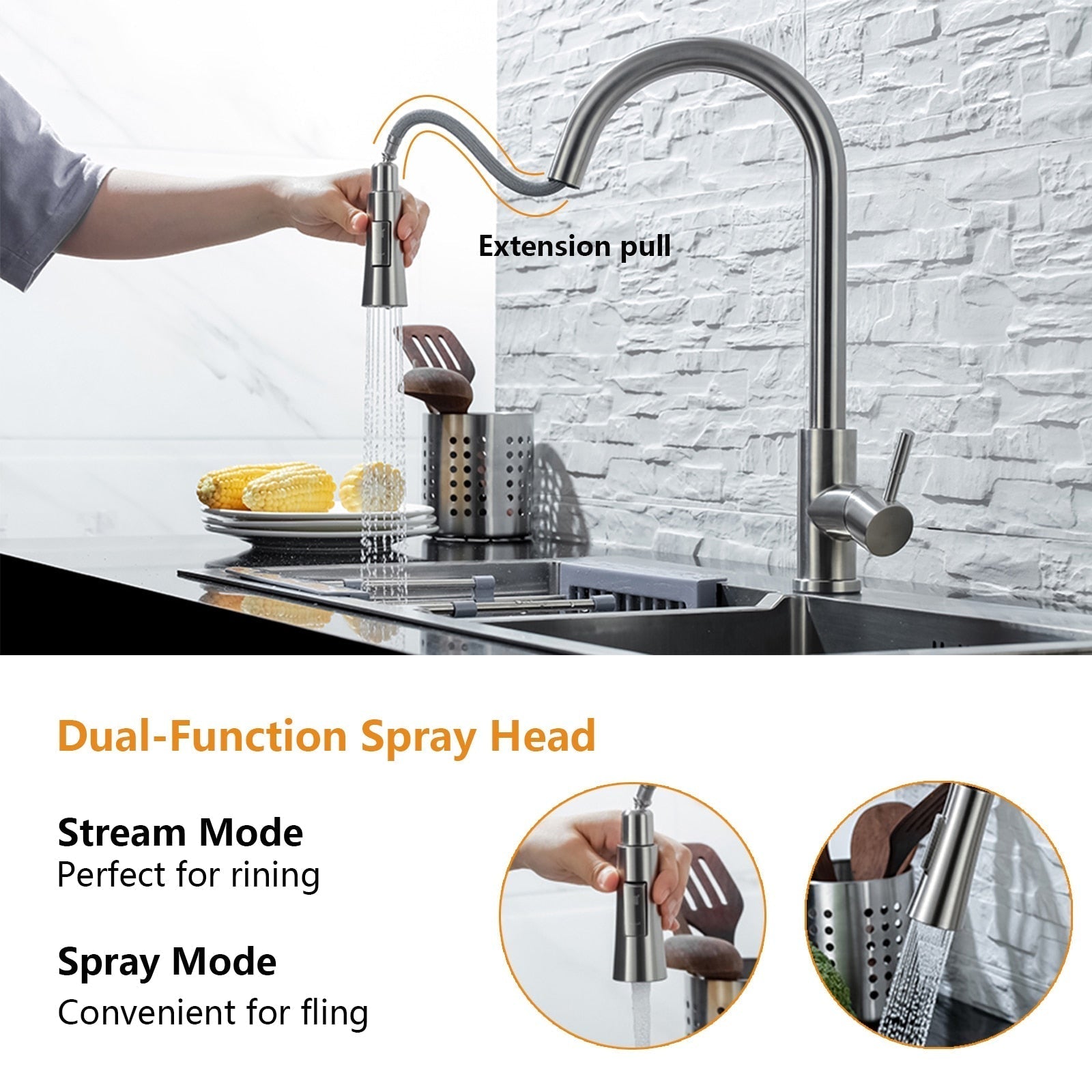BowLift | Kitchen faucet with pull-out and sensor