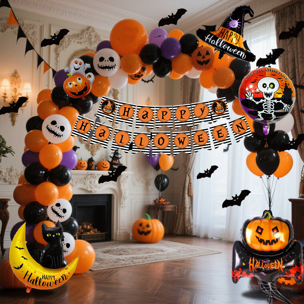 BowLift | Halloween Balloon Set – Black Orange Purple with Pumpkin Print