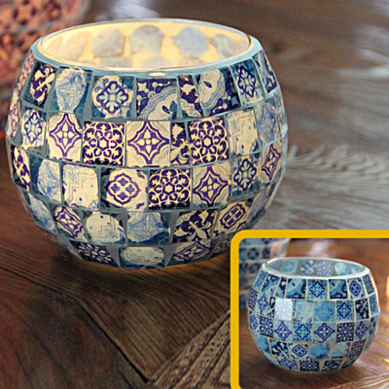 BowLift | European Retro Glass Mosaic Tealight Holder