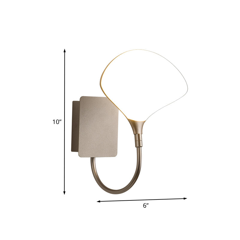 BowLift | Gold Arced Arm Wall Lighting Ideas Modernist LED Metal Wall Mount Lamp with Acrylic Shade