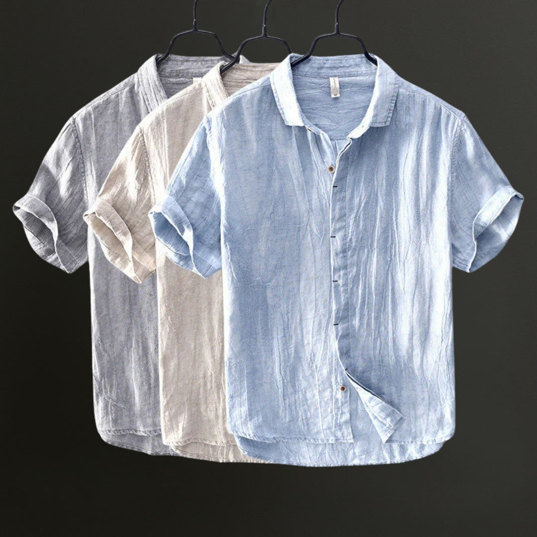 Linen Short Sleeve Shirt in Lightweight Summer Fabric