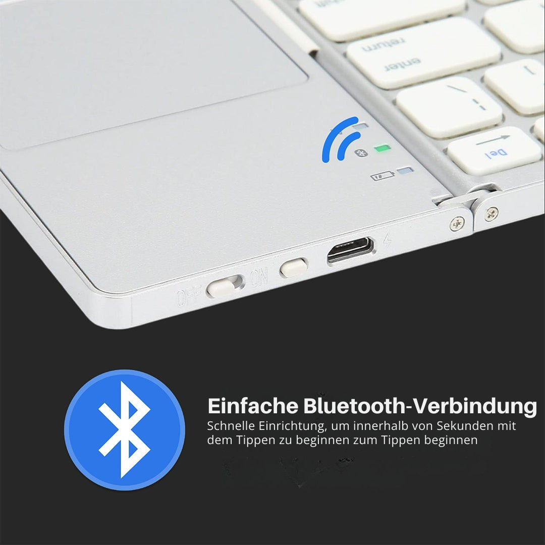 BowLift | Foldable Bluetooth Keyboard with Touchpad | Portable Wireless Mini Keyboard for Windows, Mac, iOS & Android