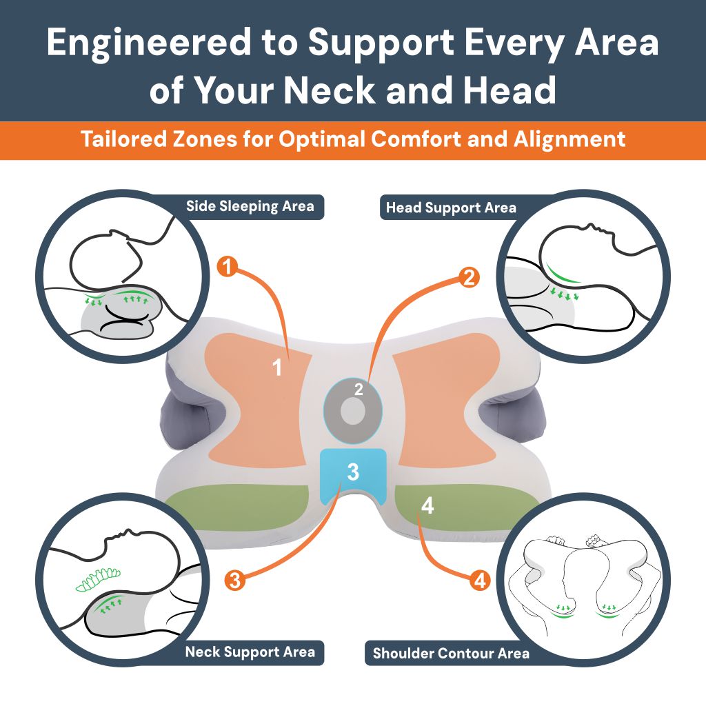 BowLift | Ergonomic Cervical Pillow | Memory Foam, Neck Support & Ideal for Restful Sleep