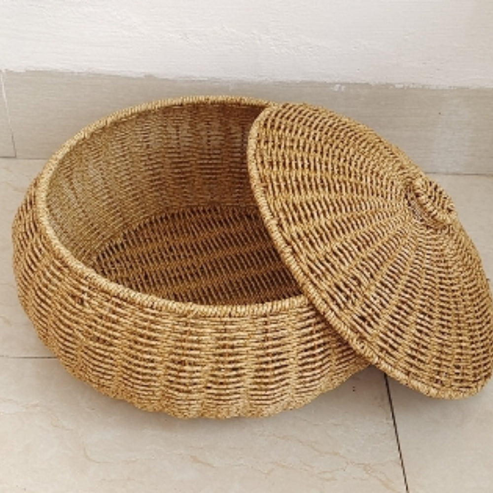 BowLift | Dome-Shaped Knitted Rattan Basket with Lid