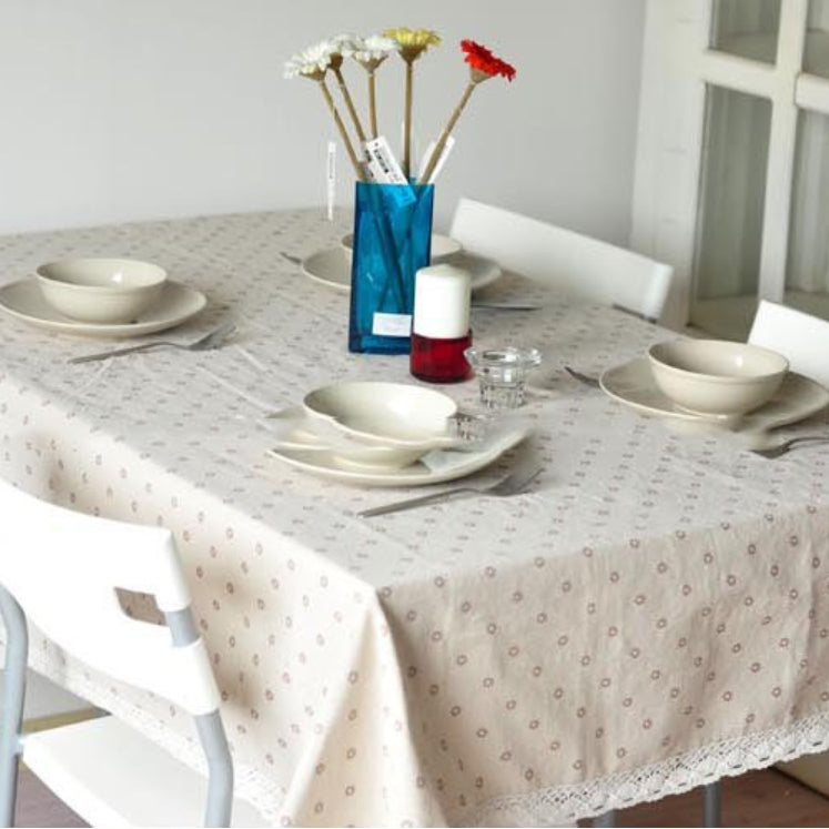 BowLift | Daisy Print Cotton Linen Tablecloth