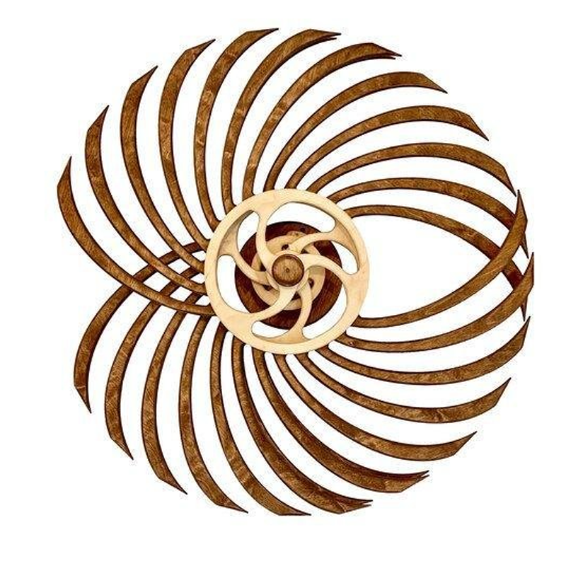 BowLift | Handmade Kinetic Wall Sculpture | Mechanical Spring-Driven Wooden Automata | 14-24 Hour Runtime | Precision-Balanced Hardwood Gears | 35cm Geometric Wall Art | Style 1 (Boomerang) & Style 2 (Vice Versa)