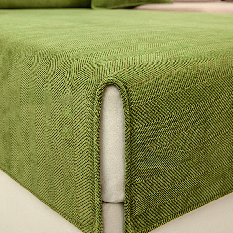 BowLift | Wavy Check Chenille Fabric Furniture Protector Sofa Cover