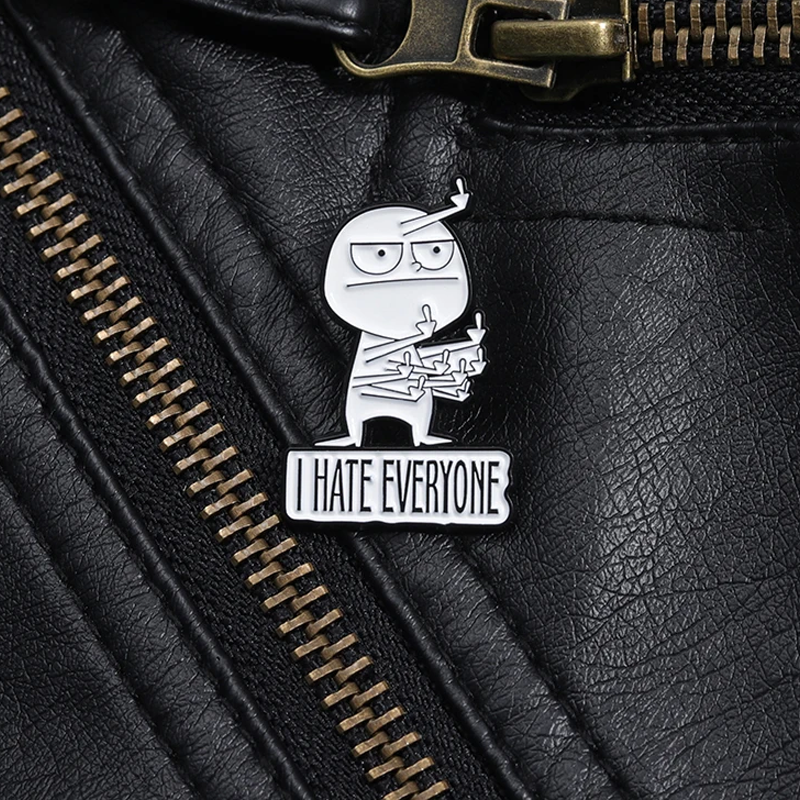 BowLift | I HATE ALL funny brooch
